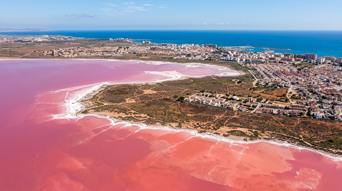 Pink lagoon of Torrevieja, Alicante